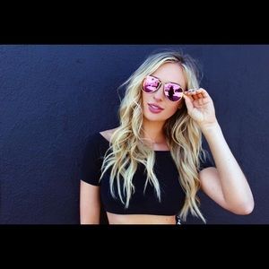 🖤NIB Diff Eyewear “Cruz” Matte Pink and Gold